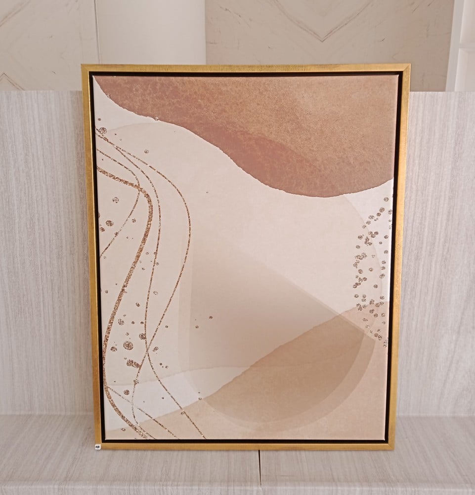 لوحة فنية جدارية كانفس ، أشكال - تدرجات البيج والبني