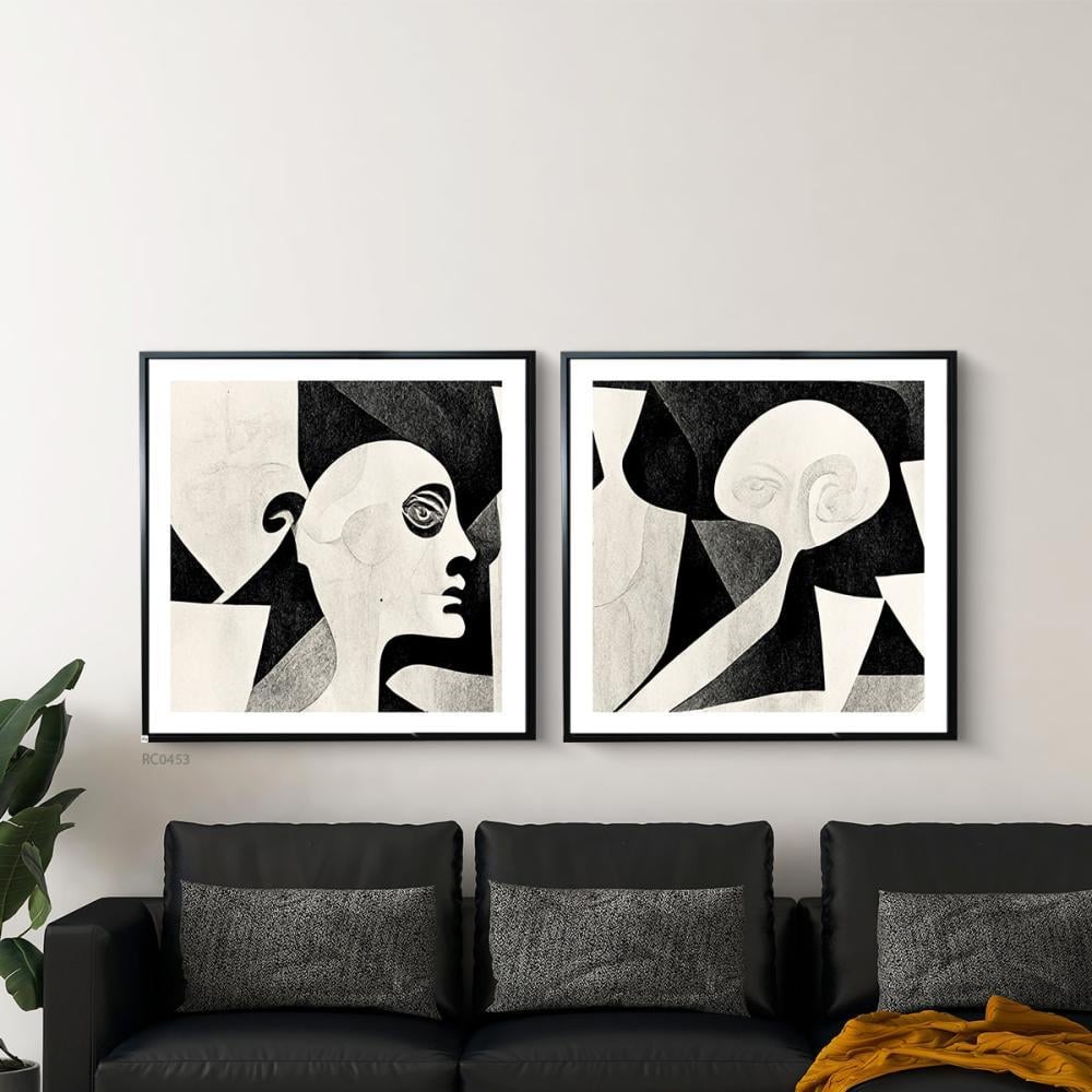 لوحة جدارية فنية كانفس وجه بشري بدون ملامح