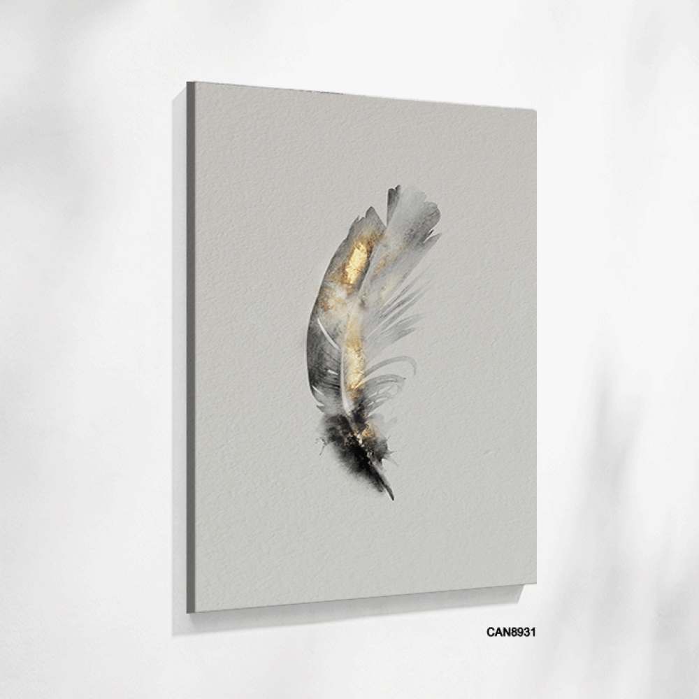 لوحة فنية جدارية كانفس ، ريشة - تدرجات الذهبي مع الأسود والبيج -