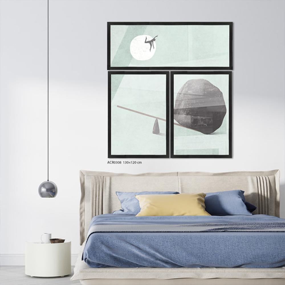 لوحةأكريليك تصميم الأخضر الهادئ - لوحات اكريليك - فيم ستور - famestore