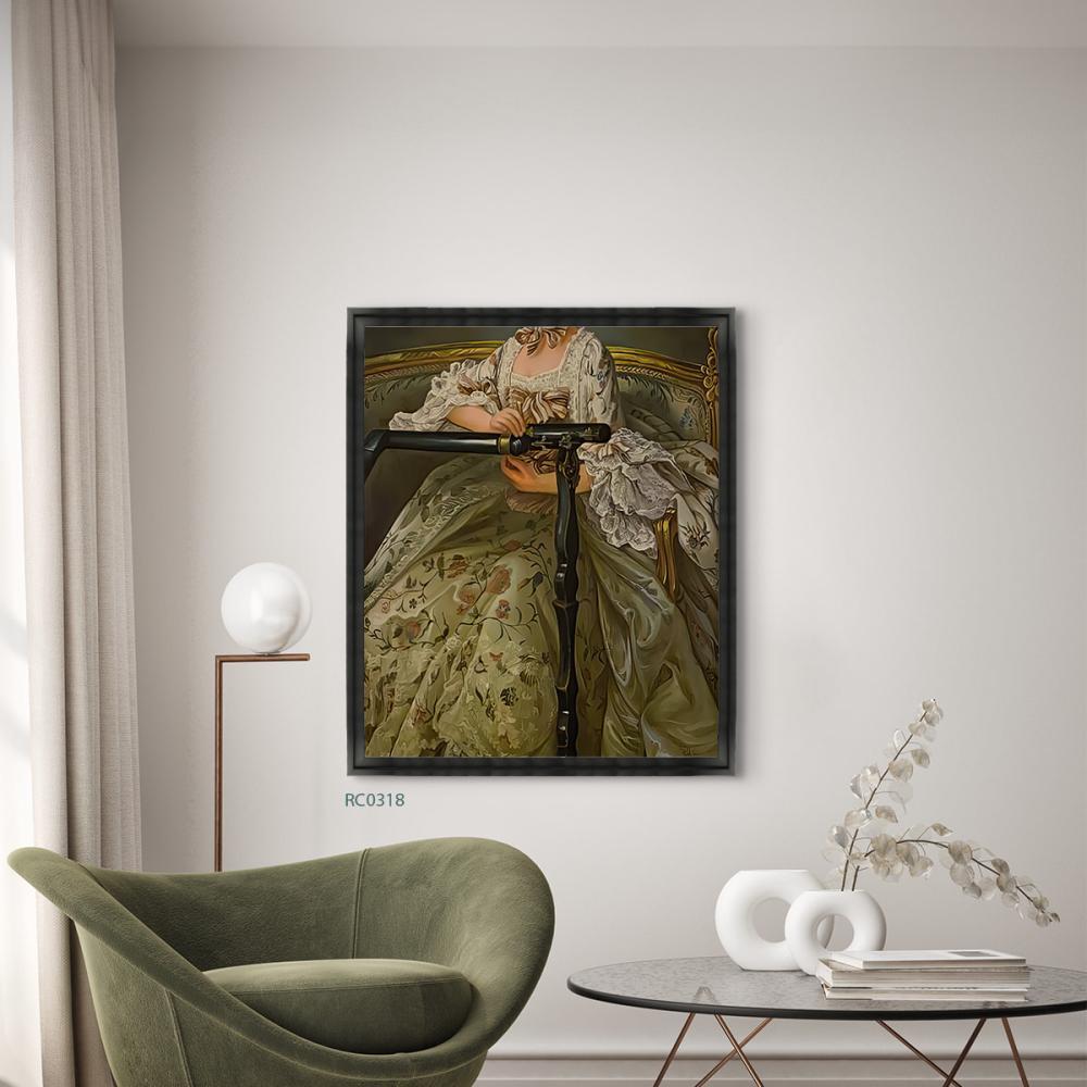 لوحة جدارية كانفس فتاة من العصر الفيكتوري تعزف على آلة موسيقية