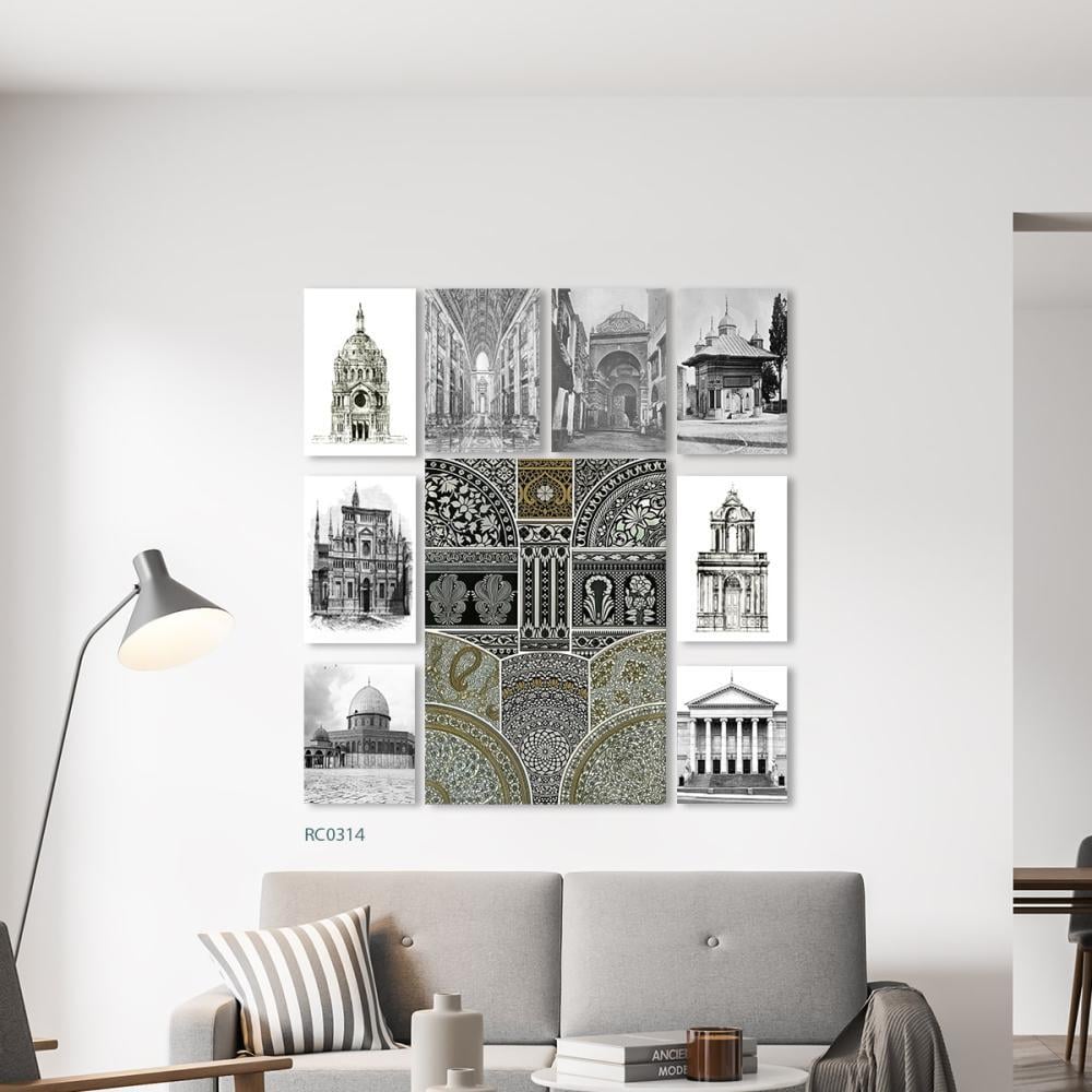 لوحة جدارية كانفس مقسمة مواقع اثرية