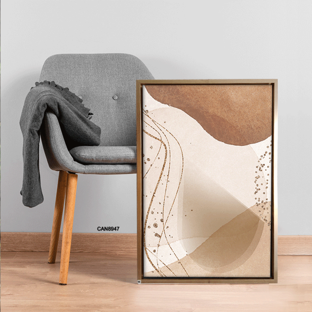 لوحة فنية جدارية كانفس ، أشكال - تدرجات البيج والبني