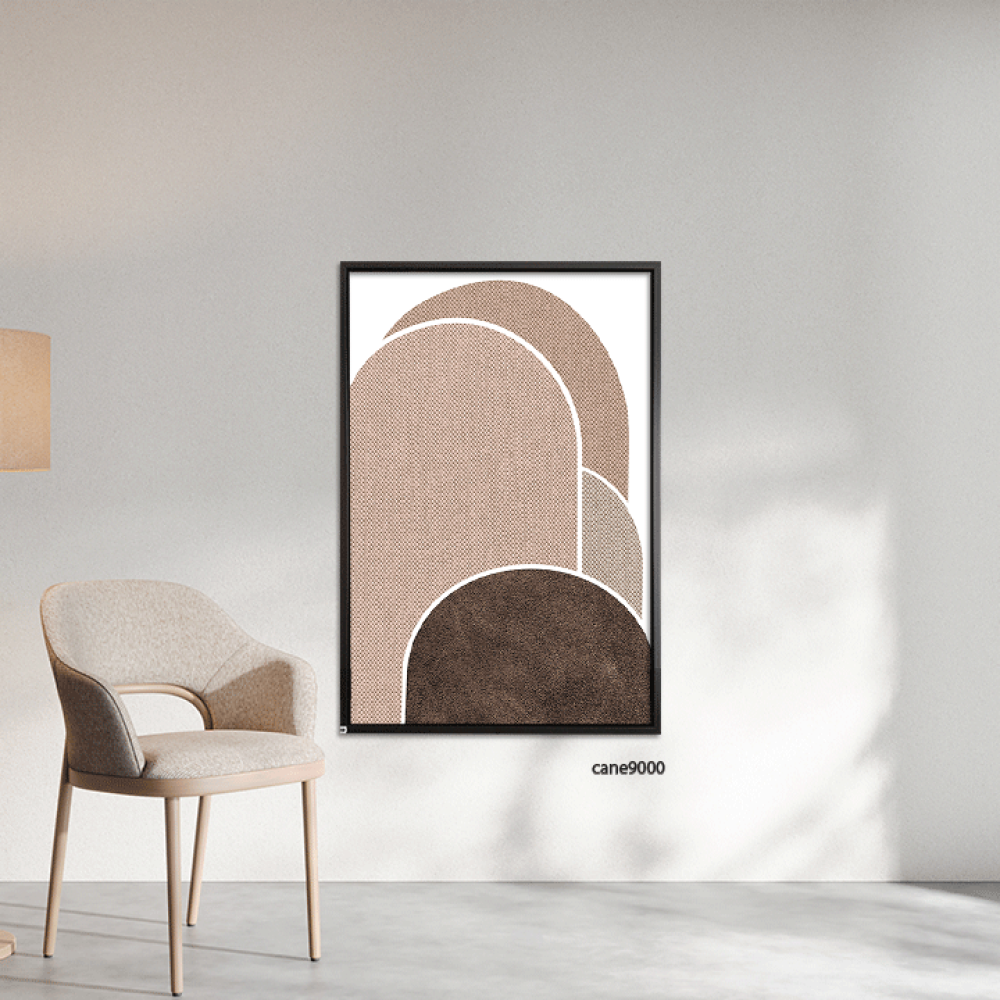 لوحة  جدارية كانفس أشكال تدرجات بني وبيج وأبيض