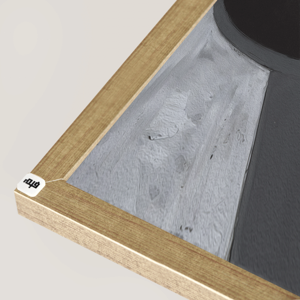 لوحة جدارية كانفس ، أشكال هندسية متداخلة - تدرجات الرمادي مع البيج والأبيض