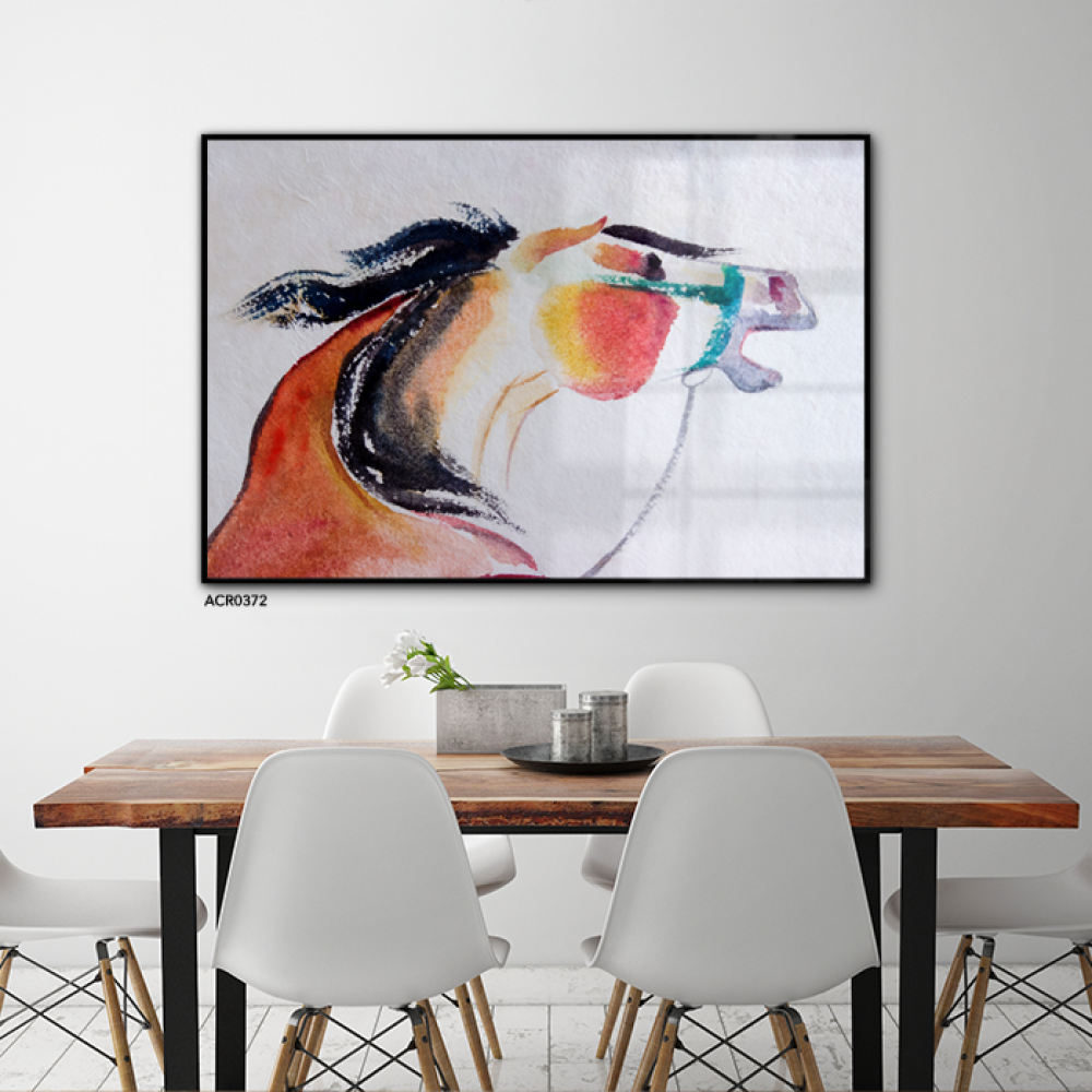 Acrylic wall painting with multiple geometric shapes