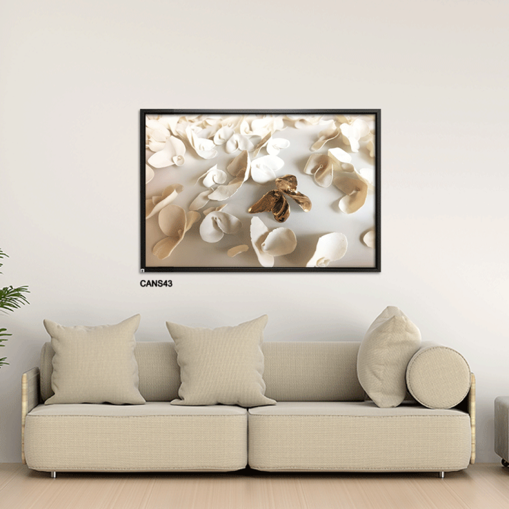 لوحة جدارية كانفس ورود تدرجات بني نحاسي وبيج