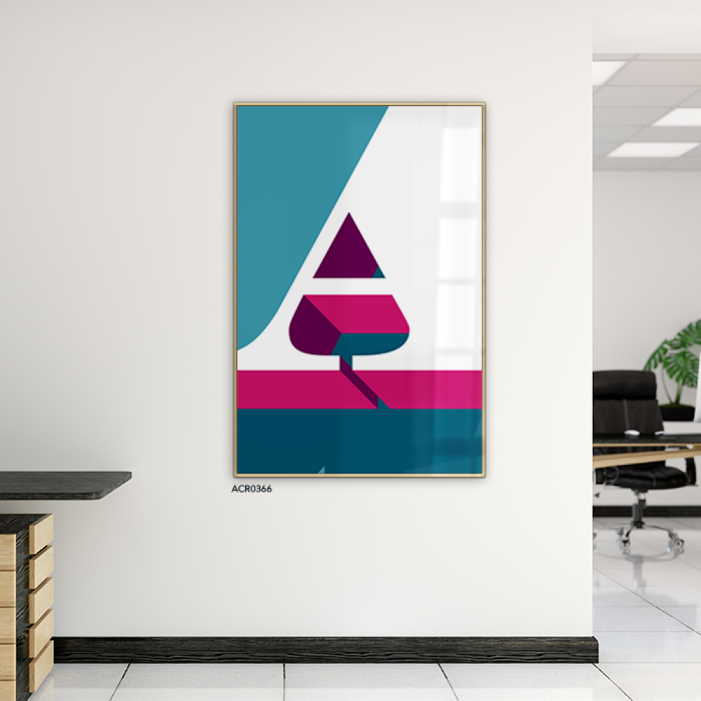 لوحة جدارية أكريليك تتميز بتصميم يجمع بين أوراق شجر