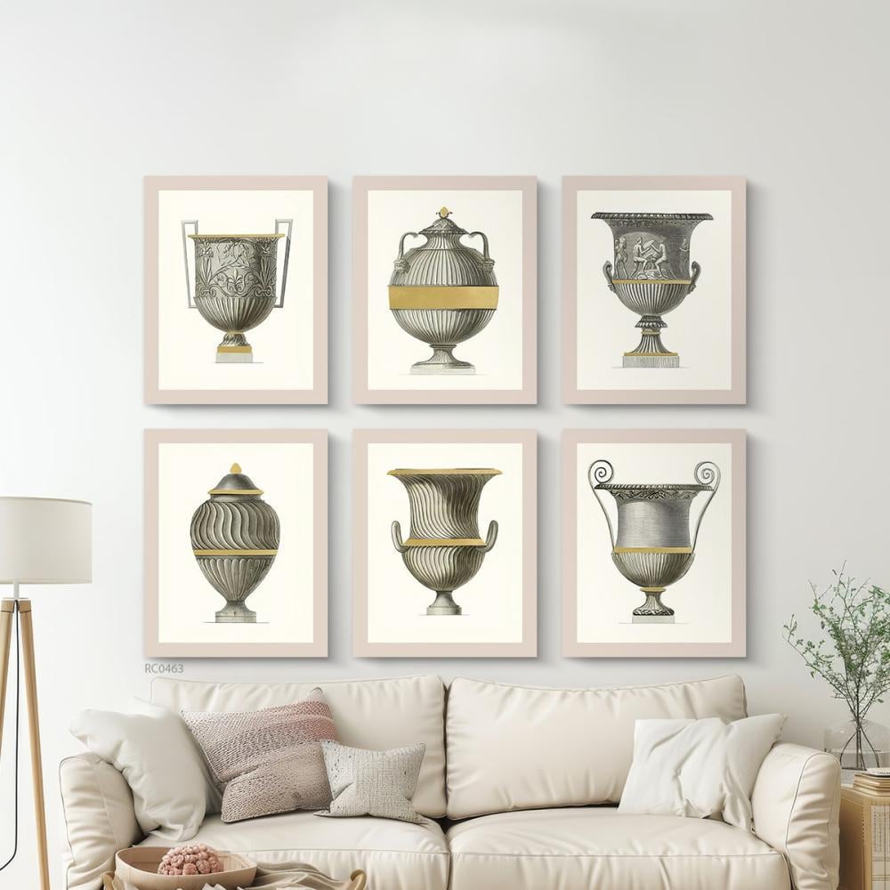 لوحة جدارية كانفس اوانٍ قديمة مزخرفة