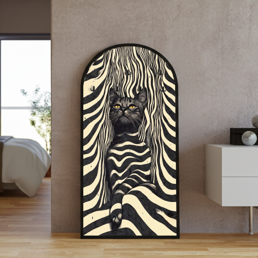 لوحة جدارية كانفس مقوسة مزودة بعلاقات معدنية