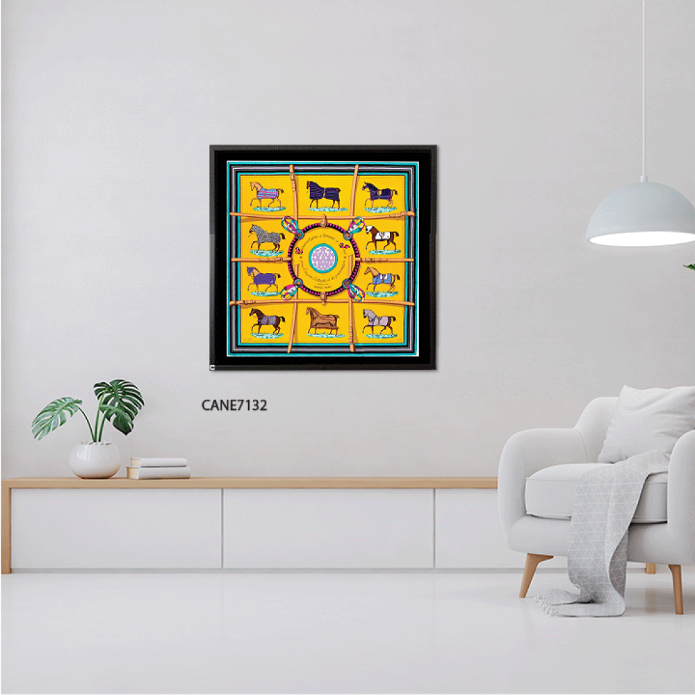 لوحة  جدارية كانفس مجموعة خيول بألوان متعددة