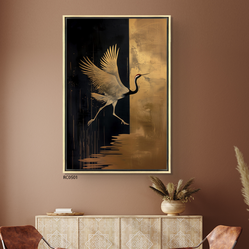 لوحة جدارية طائر الكركي