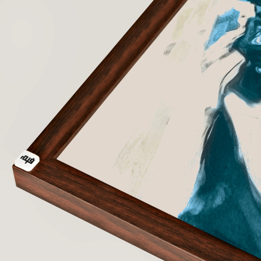 لوحة جدارية كانفس طابع مائي دخاني تدرجات أزرق وبيج