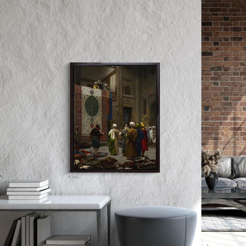 لوحة جدارية تصور سوق السجاد