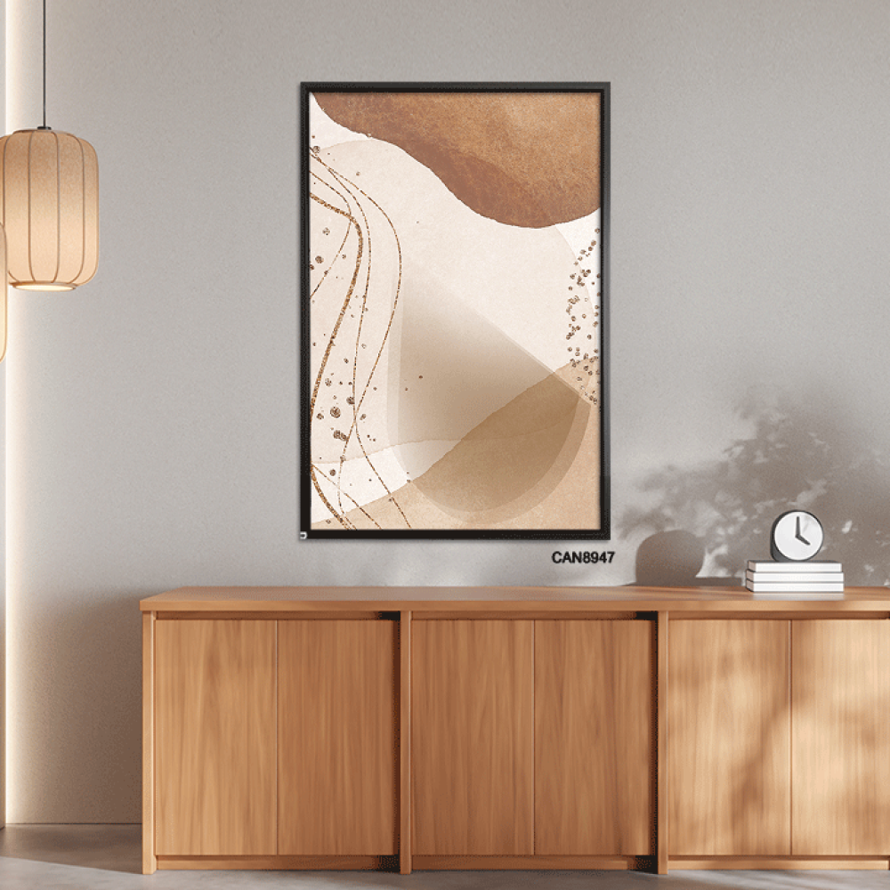لوحة فنية جدارية كانفس ، أشكال - تدرجات البيج والبني