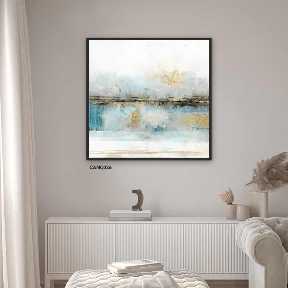 Abstract art canvas wall painting gives the impression of the sea