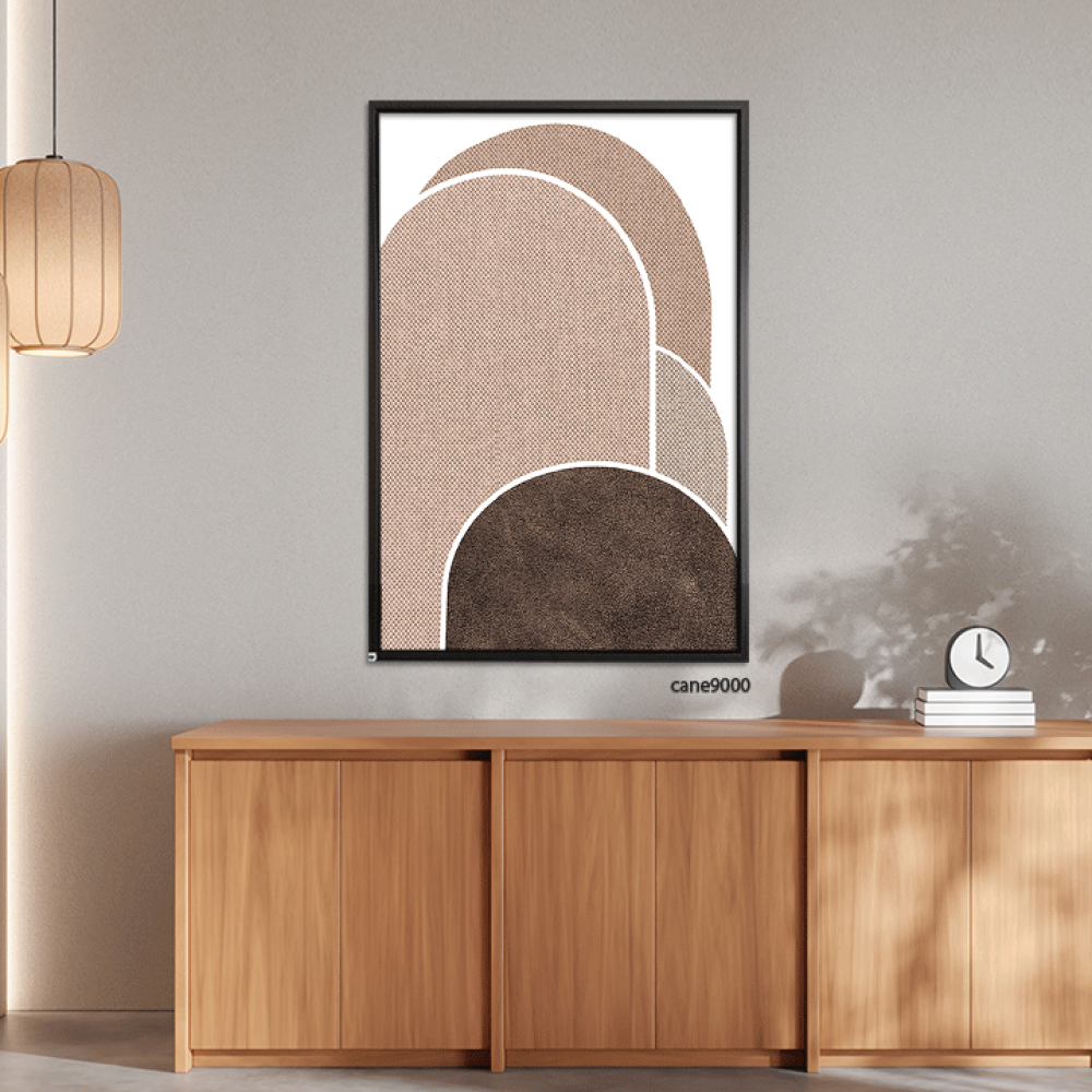 لوحة  جدارية كانفس أشكال تدرجات بني وبيج وأبيض