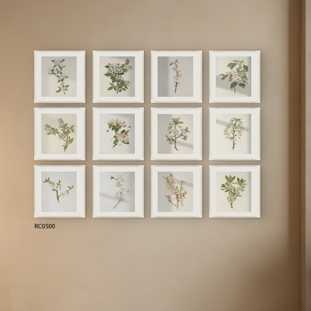 لوحات جدارية بتصميم نباتي لاغصان وازهار بأسلوب واقعي