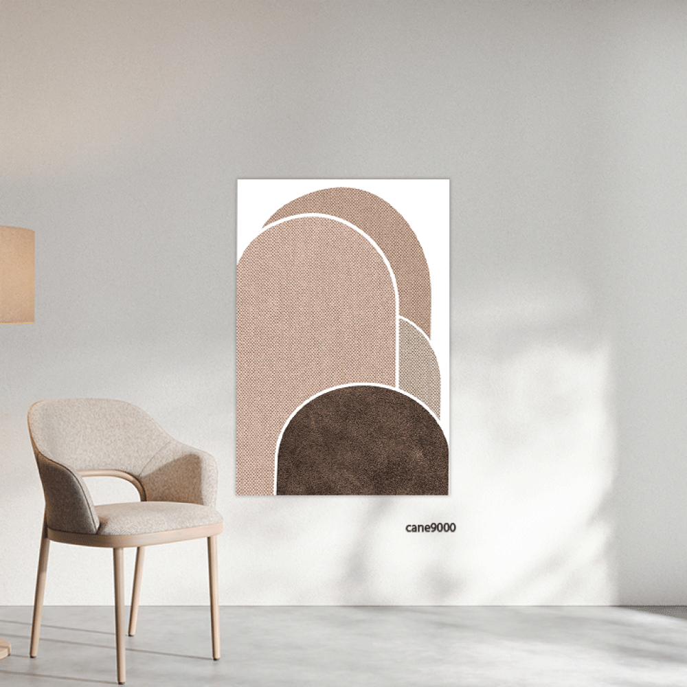 لوحة  جدارية كانفس أشكال تدرجات بني وبيج وأبيض