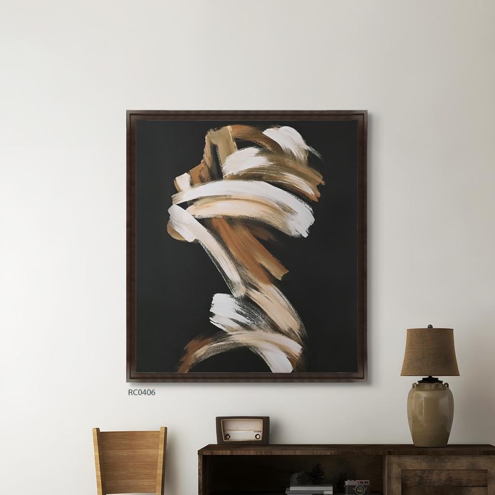 لوحة جدارية كانفس تصور امرأة تدرجات البني والبيج