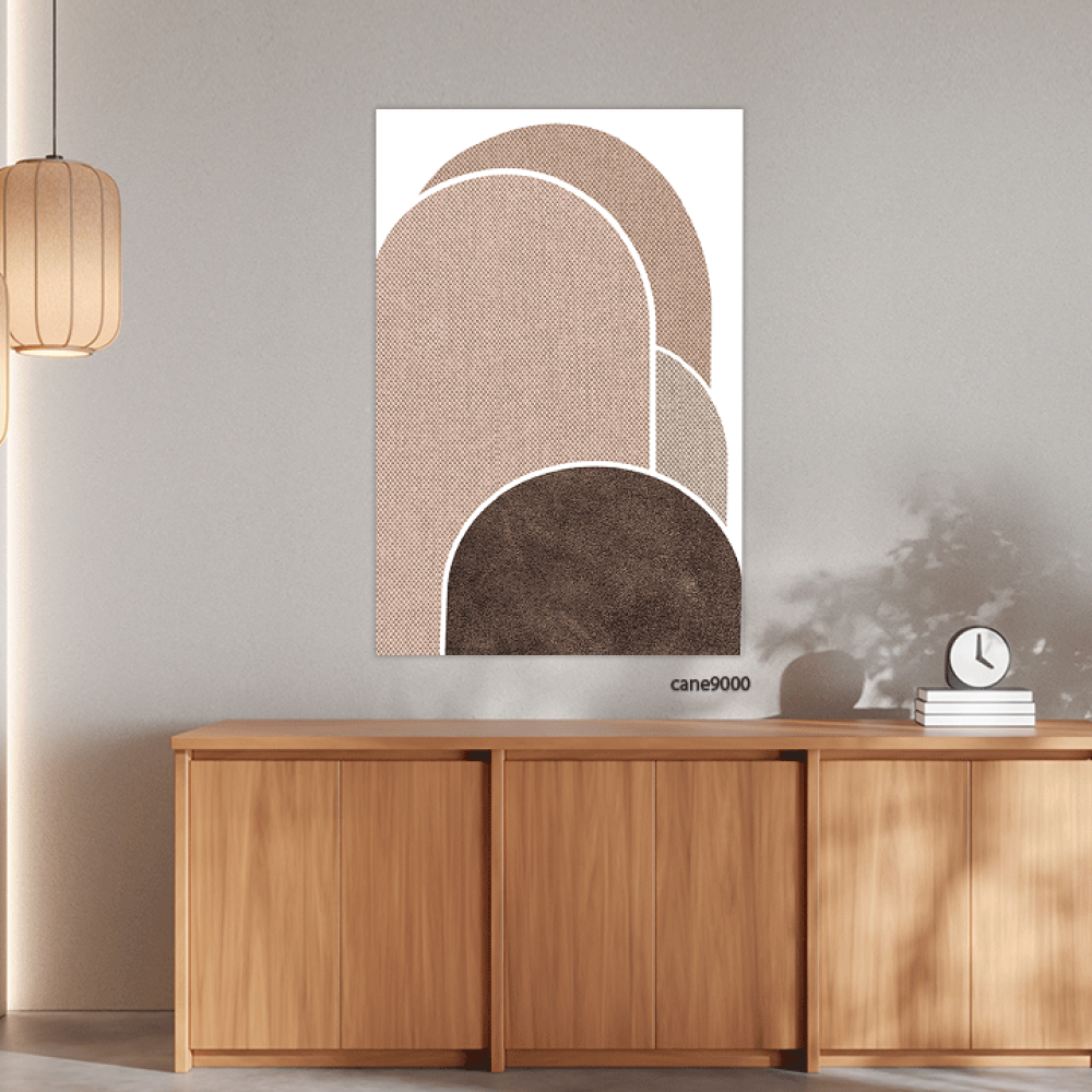 لوحة  جدارية كانفس أشكال تدرجات بني وبيج وأبيض