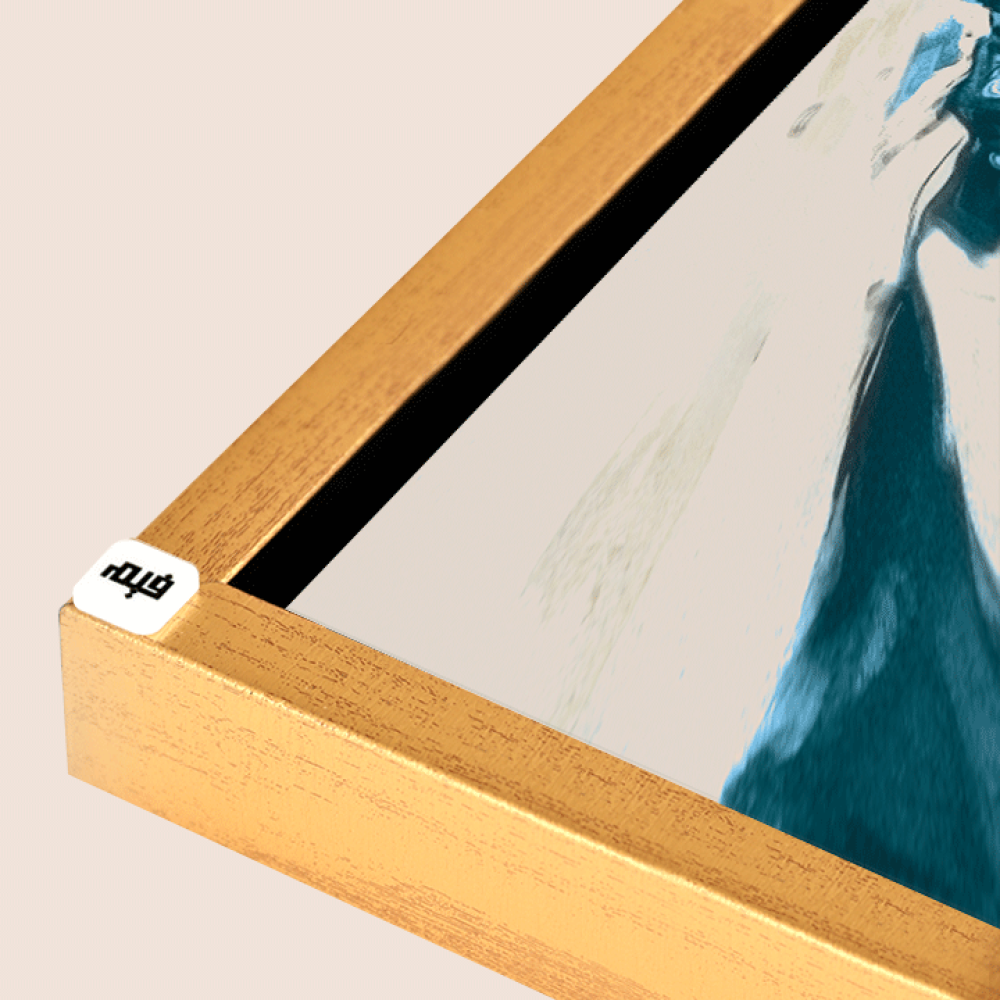 لوحة جدارية كانفس طابع مائي دخاني تدرجات أزرق وبيج