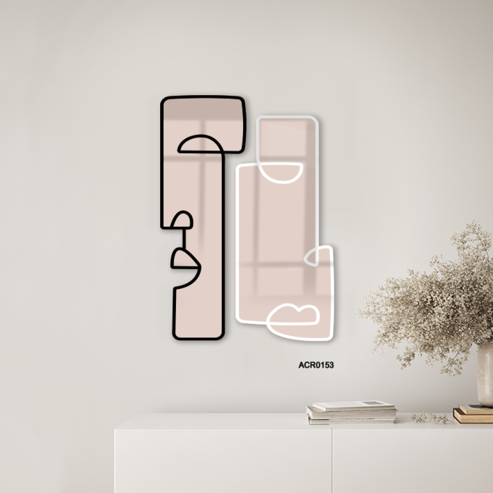 لوحة جدارية اكريليك تصور وجوهًا بأسلوب بيكاسو