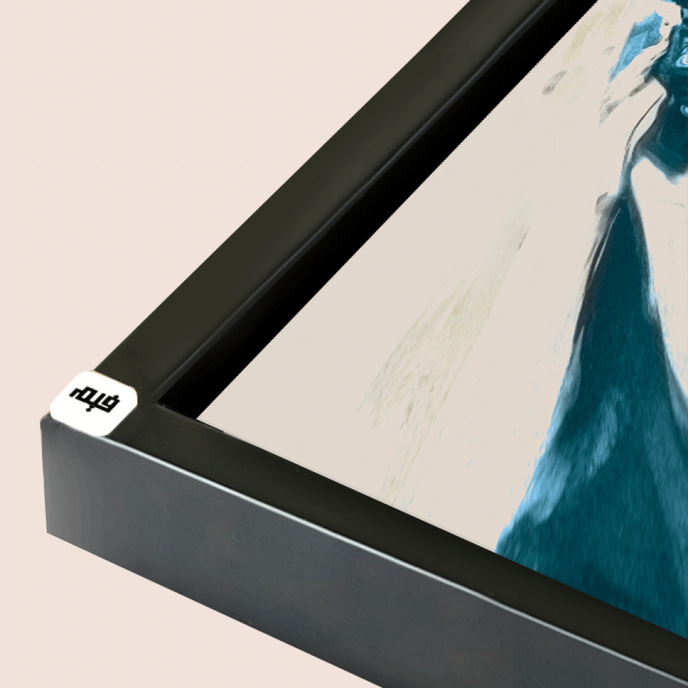 لوحة جدارية كانفس طابع مائي دخاني تدرجات أزرق وبيج