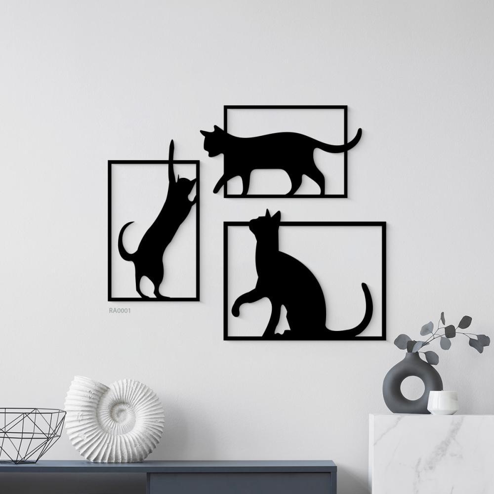 مجموعة من اللوحات الجدارية الاكريليك تصور قطط تلعب