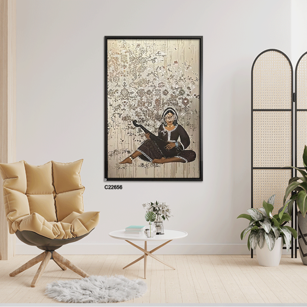 لوحة جدارية كانفس امرأة بزي تقليدي