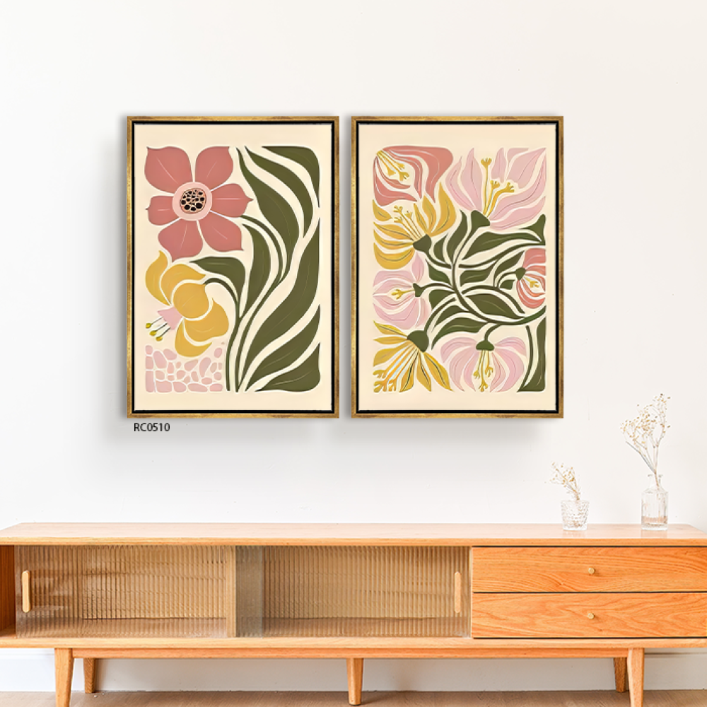 لوحة جدارية ازهار واغصان