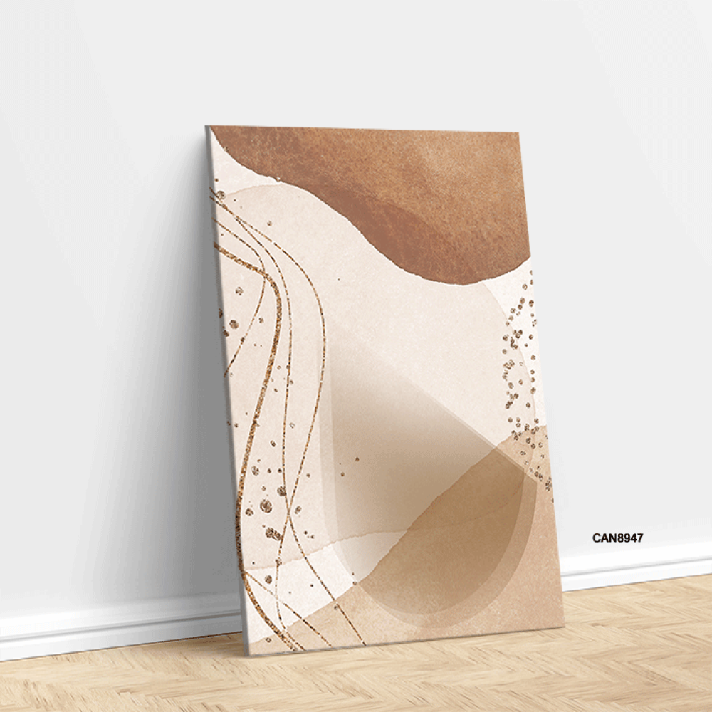 لوحة فنية جدارية كانفس ، أشكال - تدرجات البيج والبني