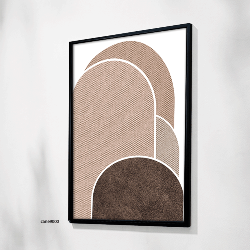 لوحة  جدارية كانفس أشكال تدرجات بني وبيج وأبيض