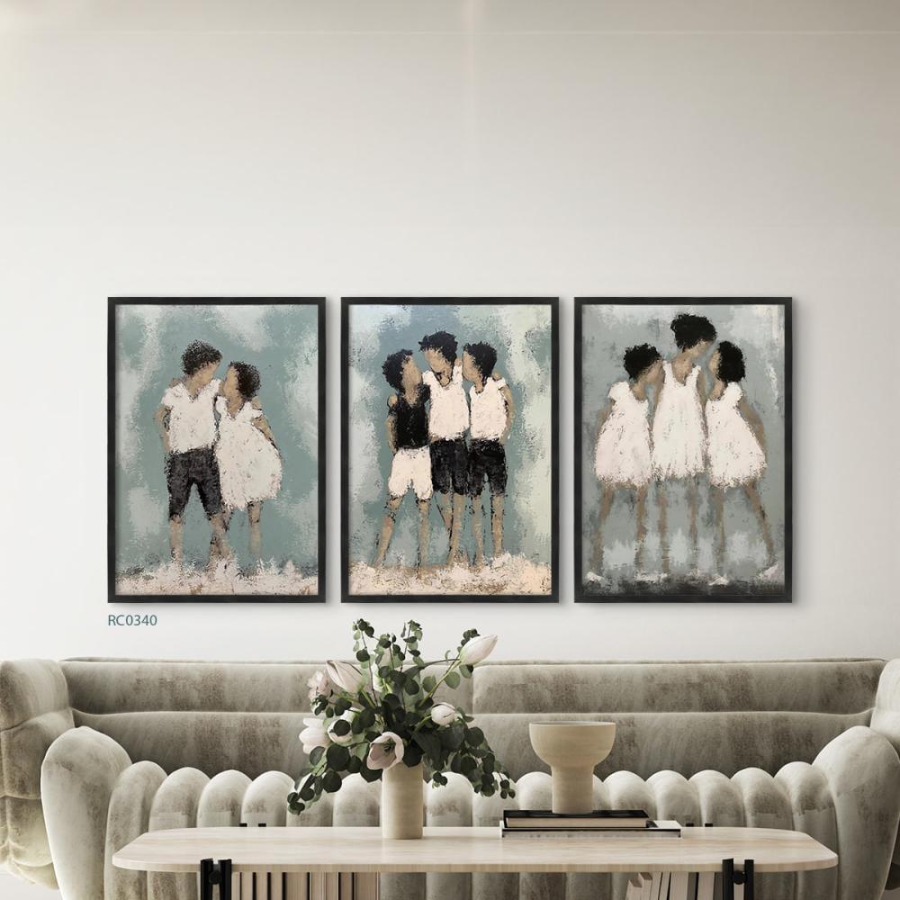 لوحة جدارية كانفس مقسمة اطفال الوان مائية