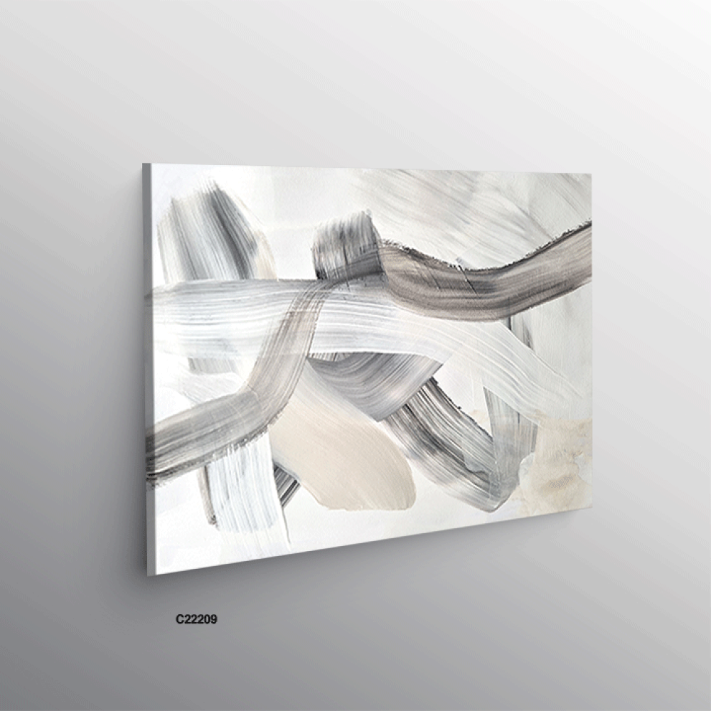 لوحة فنية جدارية كانفس ، دمج ألوان - تدرجات البيج والبني مع الرمادي والأبيض