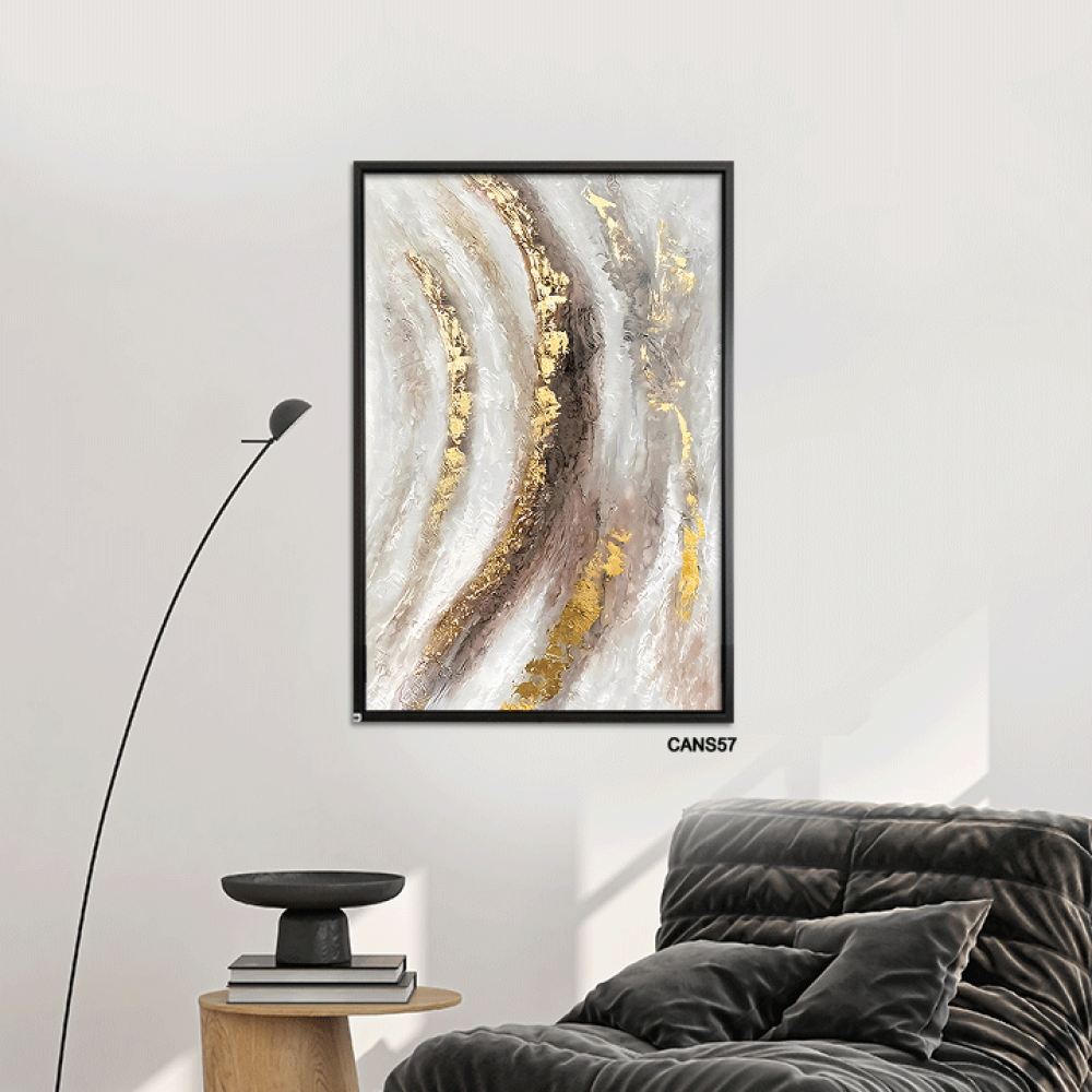 لوحة جدارية كانفس تموجات تدرجات الذهبي