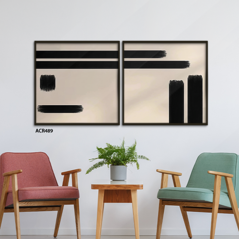 لوحة جدارية اكريليك مقسمة أشكال وخطوط