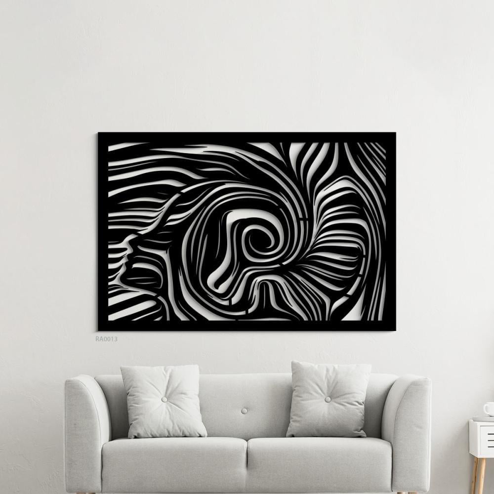 لوحة جدارية اكريلك خطوط متموجة ومنحنية تصور وجه