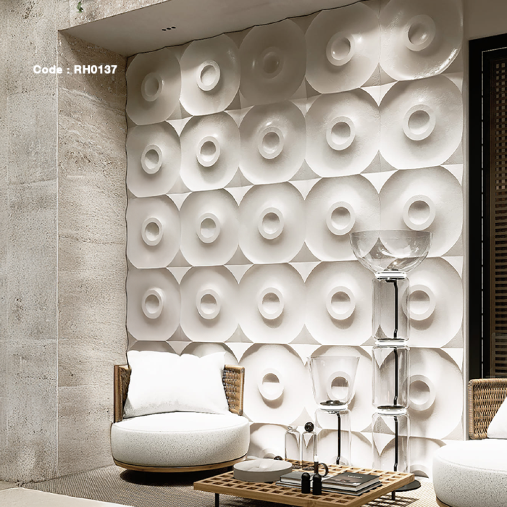 جدارية خشبية ، بتصميم هندسي تجريدي ومعاصر