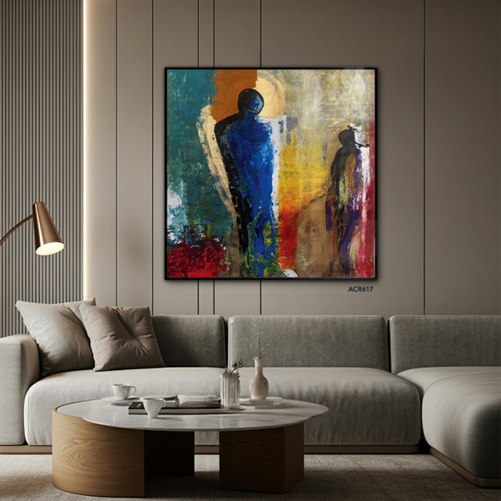 لوحة جدارية اكريليك تموجات متداخلة