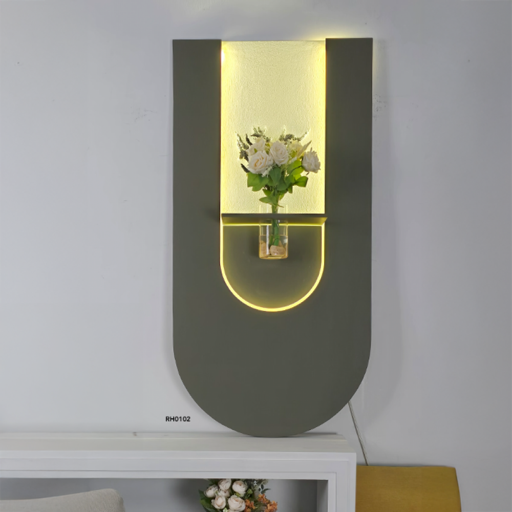 لوحة جدارية خشبية مضيئة بتدرجات الاخضر