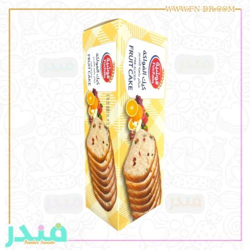 فوشية كيك بالفواكة شرائح جاهزة للتقديم