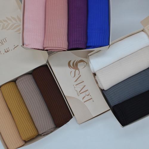 طرحة قطن-مخططة