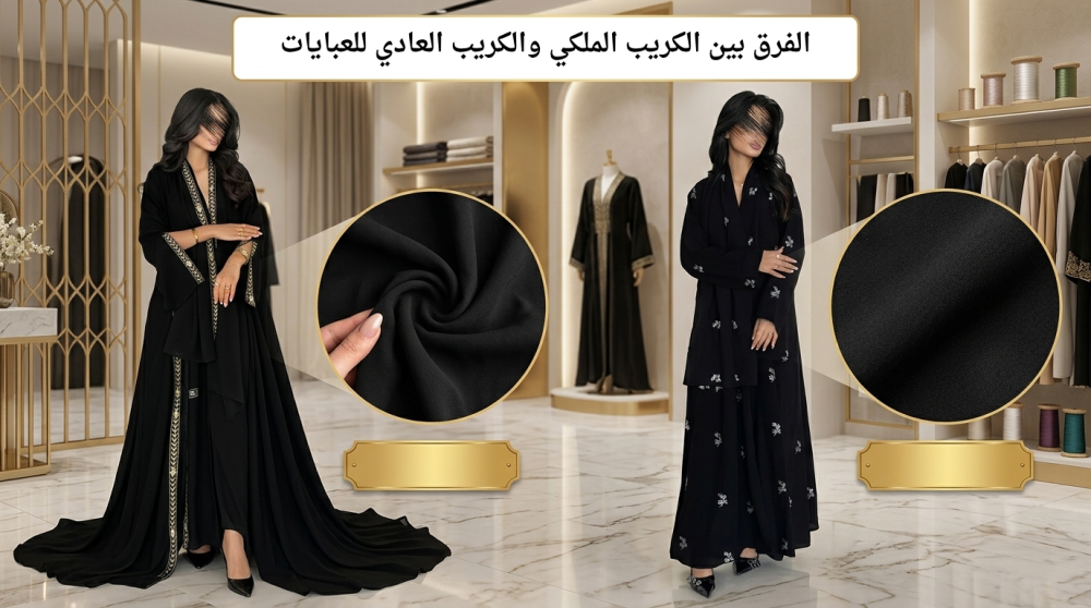 الفرق بين الكريب الملكي والكريب العادي للعبايات: أيهما يستحق الاختيار؟