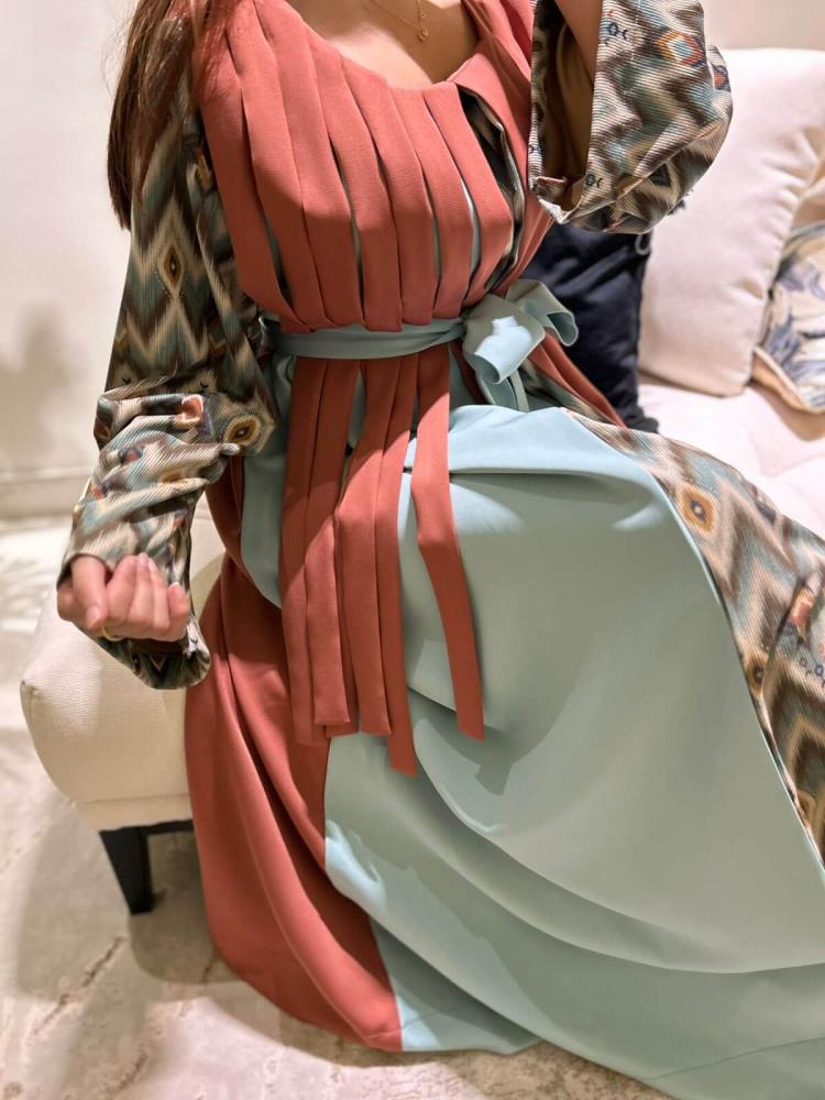 جلابية  بألوان متداخلة