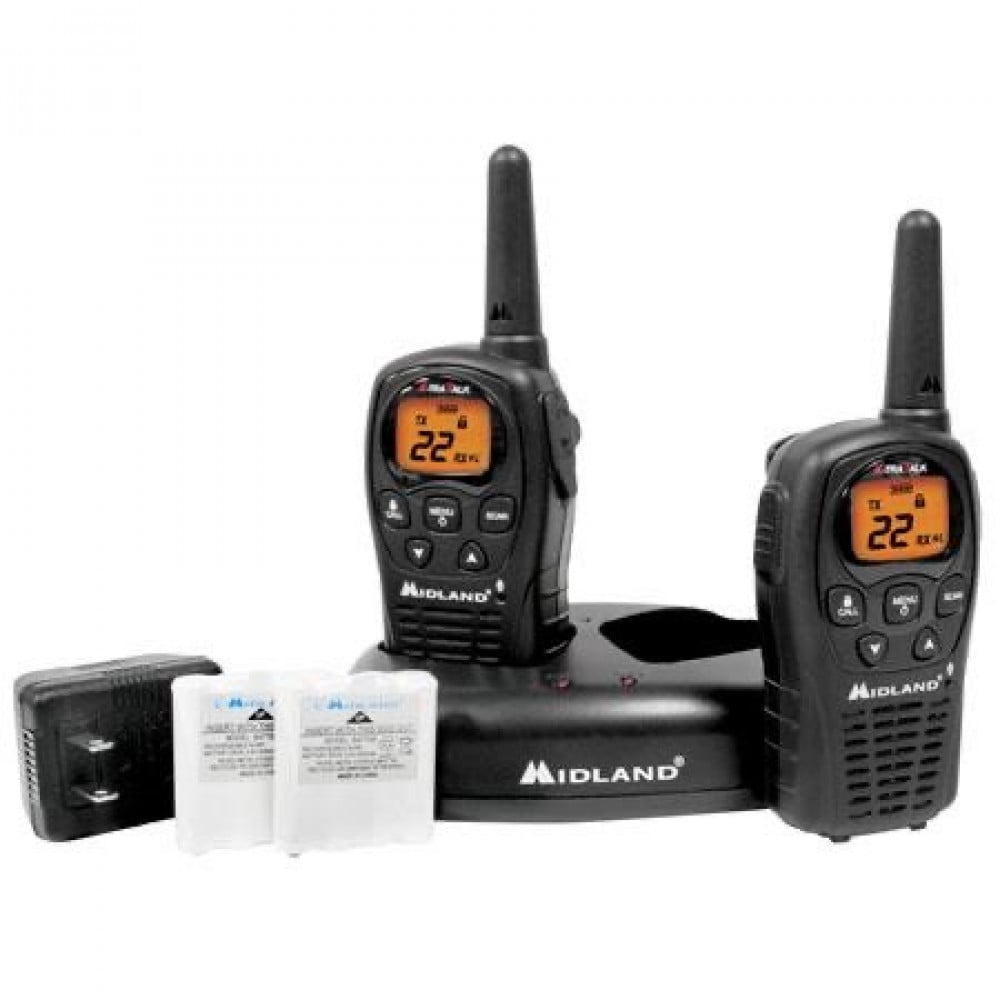 Midland 22 Channels 2 Way Radios With Charger, 24 Mile Range, 462.550-467.7125 MHz Frequency Band
