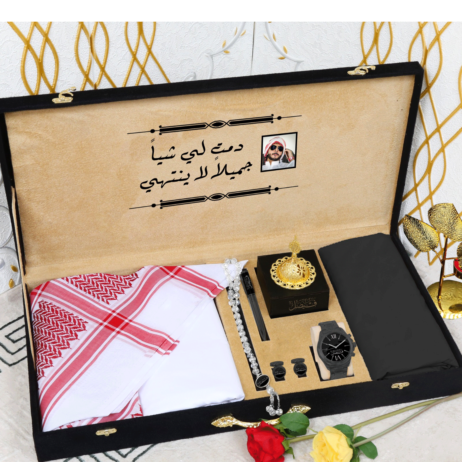 بوكسات هدايا رجالية فاخرة قماش وشماغ تصميم جديد ور...