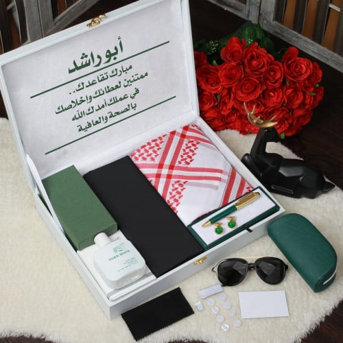 هدايا رجالي بوكس قماش شماغ قلم كبك