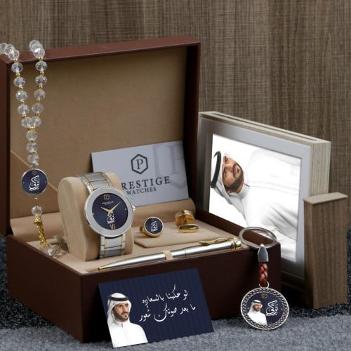 أطقم ساعات رجالية راقية تصميم حديث مع إكسسوارات با...