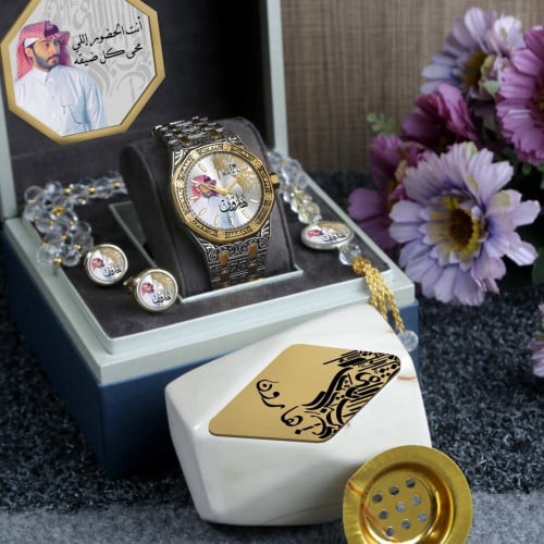 أطقم ساعات رجالية عصرية حديثة مع إكسسوارات أنيقة ب...